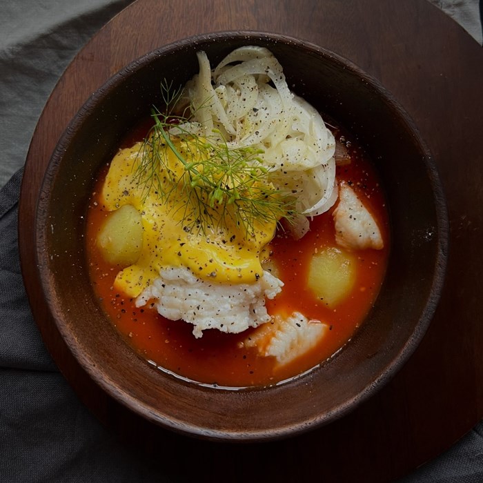 Fiskgryta med saffransaioli och fänkål Fiskgryta med saffransaioli och fänkål