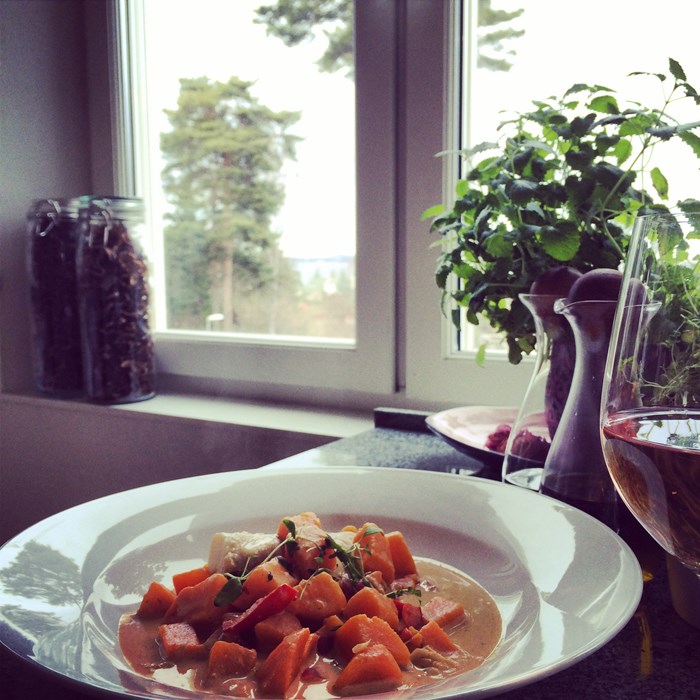 sötpotatisgryta med torskrygg sötpotatisgryta med torskrygg