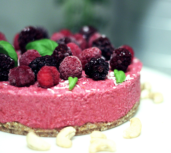 Raw cake med raspberry!
