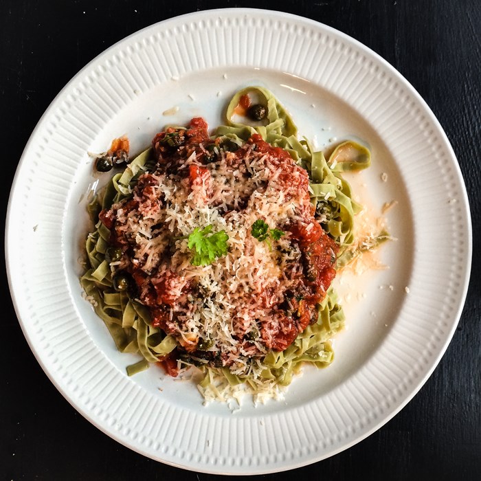Pasta puttanesca Pasta puttanesca