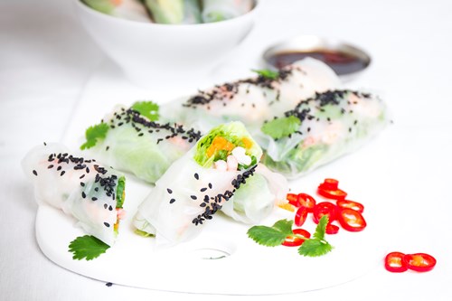summer rolls med räkor