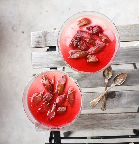 panacotta med rabarberkompott