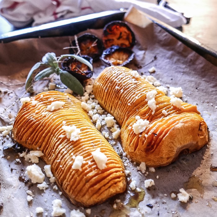 Hasselbacksbutternut pumpa Hasselbacksbutternut pumpa