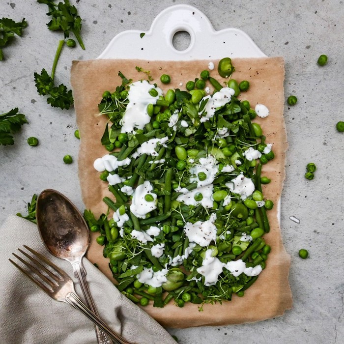 bönsallad med getostdressing bönsallad med getostdressing