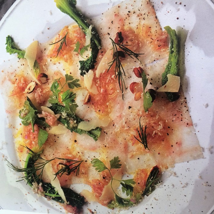 Carpaccio på hälleflundra Carpaccio på hälleflundra