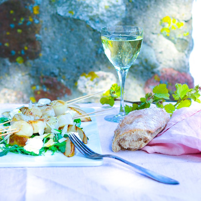 Sallad med pilgrimsmusslor och citronmascarpone Sallad med pilgrimsmusslor och citronmascarpone
