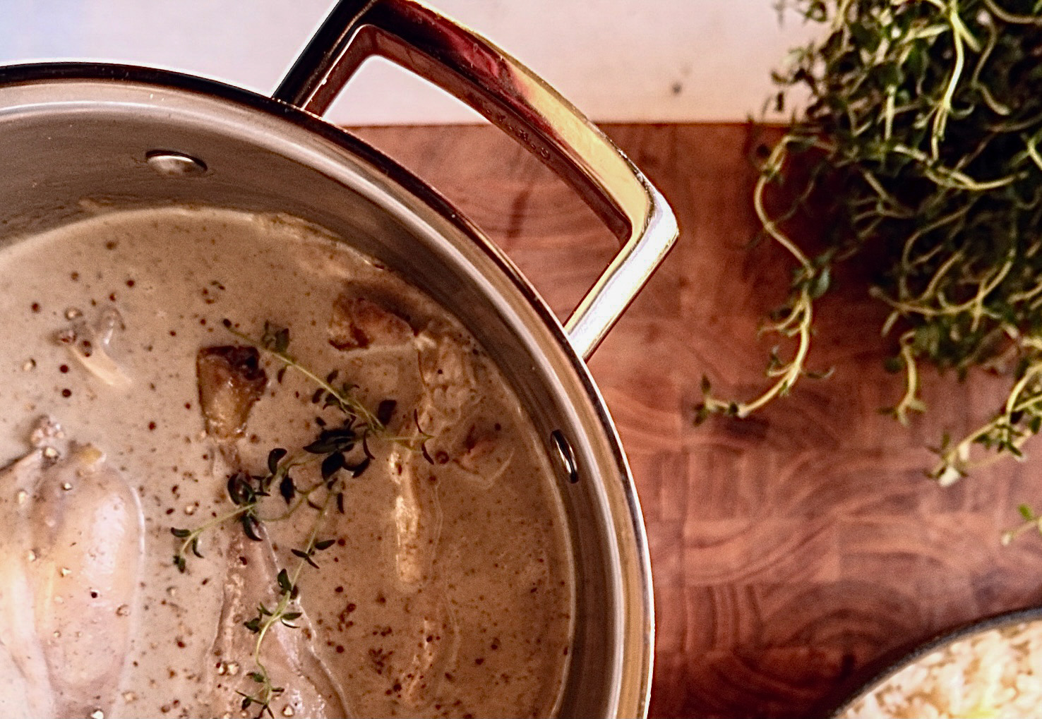 Poulet a la creme - Kyckling i gräddsås