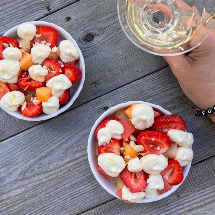 Melondessert med mascarponekräm Melondessert med mascarponekräm